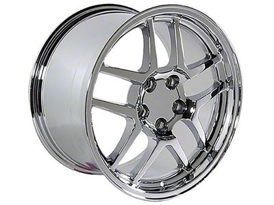 C5 Z06 Style Chrome Wheel; Rear Only; 18x10.5; 56mm Offset (88-96 Corvette C4)