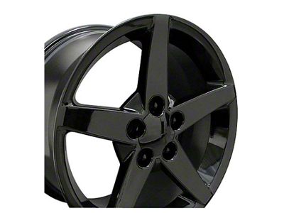 C6 Style Gloss Black Wheel; 18x9.5; 58mm Offset (88-96 Corvette C4 Base)