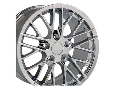 C6 ZR1 Style Chrome Wheel; Rear Only; 18x10.5; 56mm Offset (88-96 Corvette C4)