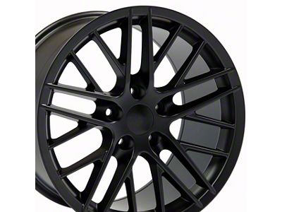 C6 ZR1 Style Satin Black Wheel; Rear Only; 18x10.5; 56mm Offset (88-96 Corvette C4)
