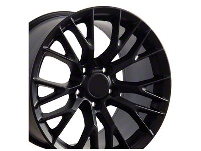 C7 Z06 Style Satin Black Wheel; Front Only; 17x9.5; 54mm Offset (88-96 Corvette C4)