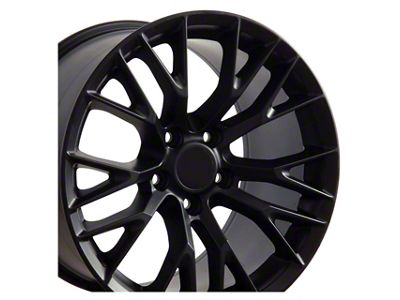 C7 Z06 Style Satin Black Wheel; Rear Only; 18x10.5; 56mm Offset (88-96 Corvette C4)