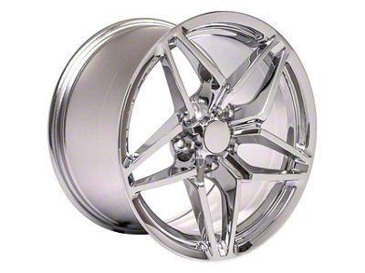 C7 ZR1 Style Chrome Wheel; Rear Only; 18x10.5; 56mm Offset (88-96 Corvette C4)