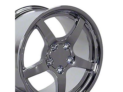 Deep Dish Chrome Wheel; Front Only; 17x9.5; 54mm Offset (88-96 Corvette C4)