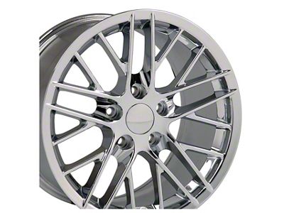 Staggered C6 ZR1 Style Chrome 4-Wheel Kit; 17x9.5/18x10.5; 54mm/56mm Offset (88-96 Corvette C4)