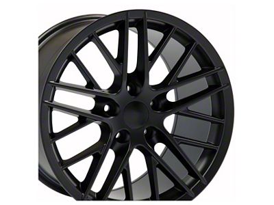 Staggered C6 ZR1 Style Satin Black 4-Wheel Kit; 17x9.5/18x10.5; 54mm/56mm Offset (88-96 Corvette C4)