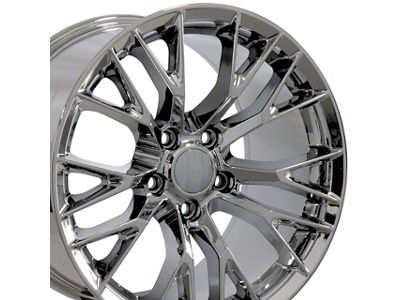 Staggered C7 Z06 Style Chrome 4-Wheel Kit; 17x9.5/18x10.5; 54mm Offset/56mm Offset (88-96 Corvette C4)