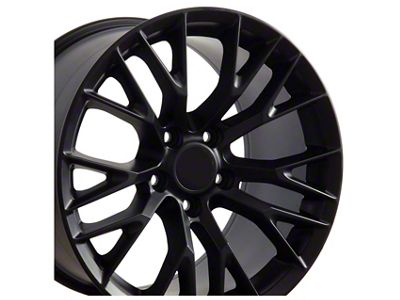 Staggered C7 Z06 Style Satin Black 4-Wheel Kit; 17x9.5/18x10.5; 54mm Offset/56mm Offset (88-96 Corvette C4)
