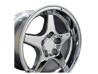 C4 ZR1 Style Chrome Wheel; Rear Only; 17x11; 50mm Offset (88-96 Corvette C4)