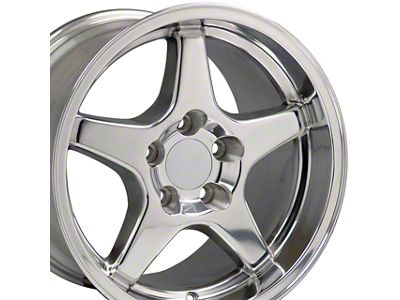 C4 ZR1 Style Polished Wheel; Rear Only; 17x11; 50mm Offset (88-96 Corvette C4)