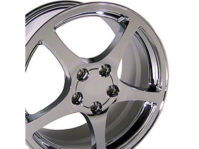 C5 Style Chrome Wheel; 17x8.5; 58mm Offset (88-96 Corvette C4)