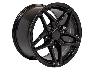 C7 ZR1 Style Gloss Black Wheel; 17x9.5; 56mm Offset (88-96 Corvette C4)