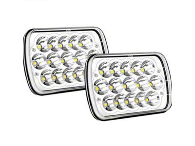 1984-1996 Corvette Chrome LED Headlight Hi/Lo DRL Beam - Pair