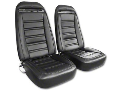 CA Complete Seats with Mounted OE Spec Leather and Vinyl Seat Upholstery and Shoulder Harness; (1972 Corvette C3)