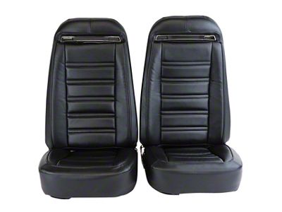 Complete Seats with Mounted OE Spec Leather and Vinyl Seat Upholstery and Shoulder Harness (73-74 Corvette C3)
