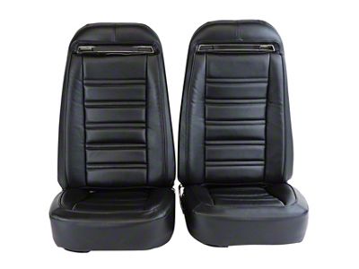CA Complete Seats with Mounted OE Spec Leather and Vinyl Seat Upholstery and Shoulder Harness (73-74 Corvette C3)