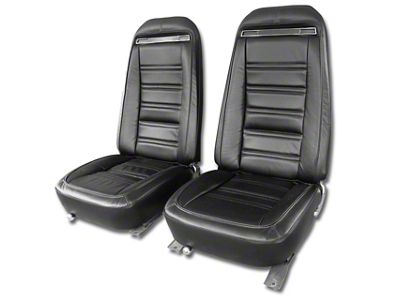 CA Complete Seats with Mounted OE Spec Leather and Vinyl Seat Upholstery and Shoulder Harness (1975 Corvette C3)