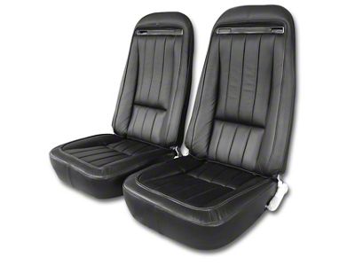 Complete Seats with Mounted OE Spec Leather and Vinyl Seat Upholstery (70-71 Corvette C3)