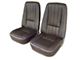CA Complete Seats with Mounted Premium Leather Seat Upholstery and Headrest Brackets (Early 1968 Corvette C3)
