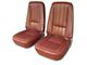 CA Complete Seats with Mounted Premium Leather Seat Upholstery and Headrest Brackets (Early 1968 Corvette C3)