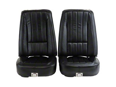 CA Complete Seats with Mounted Premium Leather Seat Upholstery and Headrest Brackets (1969 Corvette C3)