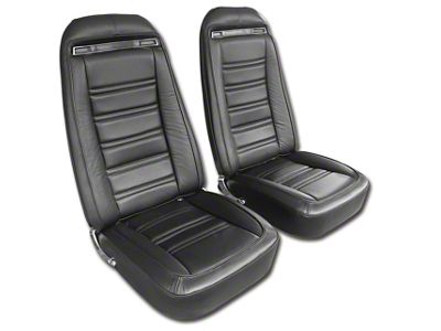 Complete Seats with Mounted Premium Leather Seat Upholstery and Shoulder Harness (1975 Corvette C3)