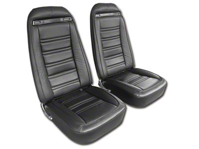CA Complete Seats with Mounted Premium Leather Seat Upholstery and Shoulder Harness (1975 Corvette C3)