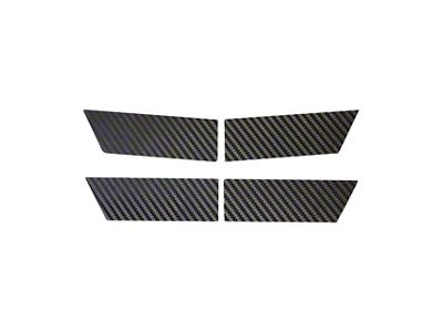Crossed Flag Emblem Overlay; Front and Rear; Black Carbon Fiber (84-96 Corvette C4)