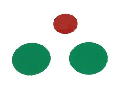 1953-1957 Corvette Dash Bulb Filter - 2- Green - 1-Red 3 Piece Set