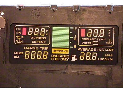 1985-1989 Corvette Digital Dash Cluster Center Engine Info LCD Display