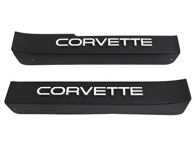 1984-1987 Corvette Door Sill Guards with Corvette Logo - Black