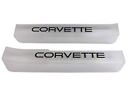 1984-1987 Corvette Door Sill Guards with Corvette Logo - Clear