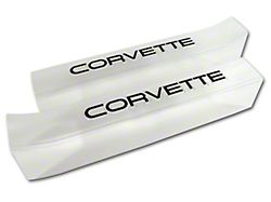 1988-1989 Corvette Door Sill Guards with Corvette Logo - Clear