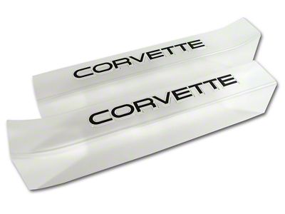 1988-1989 Corvette Door Sill Guards with Corvette Logo - Clear