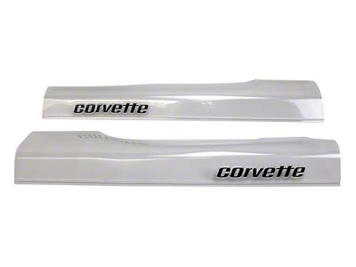 1978-1982 Corvette Door Sill Guards with Corvette Logo - Clear