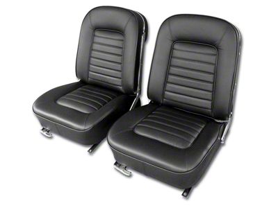 Driver Series Leather Seat Upholstery Kit; Black (1966 Corvette C2)