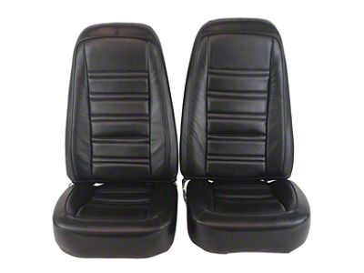 Driver Series Leather/Vinyl Complete Seats; Black (76-78 Corvette C3)