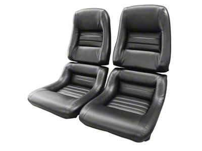 Driver Series Leather/Vinyl Seat Upholstery Kit; 2-Inch Bolster; Black (79-82 Corvette C3)