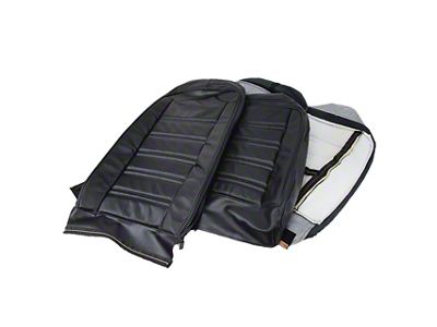 Driver Series Leather/Vinyl Seat Upholstery Kit; Black (73-74 Corvette C3)