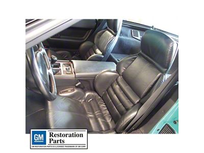 Driver Series Leather/Vinyl Sport Seat Upholstery Kit; Black (91-92 Corvette C4)