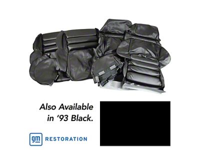 Driver Series Leather/Vinyl Sport Seat Upholstery Kit; Black (1993 Corvette C4)