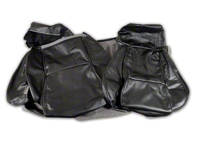 Driver Series Leather/Vinyl Standard Seat Upholstery Kit; Black (84-88 Corvette C4)