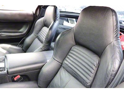 Driver Series Leather/Vinyl Standard Seat Upholstery Kit; Black (94-96 Corvette C4)