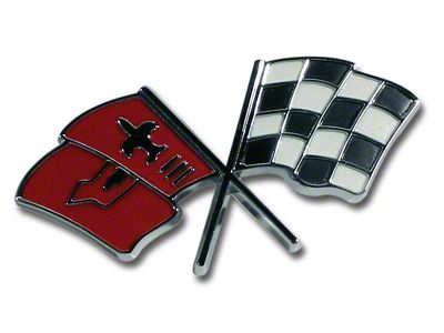 1963-1965 Corvette Emblem. Fuel Injection Plenum Cover Flag