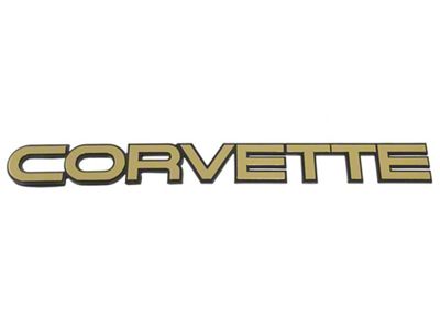 1984-1990 Corvette Emblem. Rear Corvette - Gold Plastic
