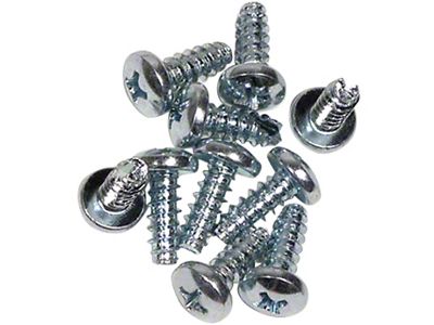 Engine Compartment/Jack Handle/Lug Wrench Clip Screws; 10-Pieces (56-62 Corvette C1)