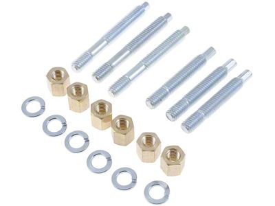 1963-1967 Corvette Exhaust Manifold Studs with Brass Nuts - 18pc