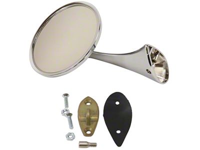Exterior Mirror without Bowtie Logo; Passenger Side (1967 Corvette C2)