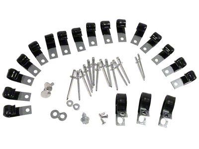 1963-1967 Corvette Firewall Wiring J-Clip Set. with Air Conditioning