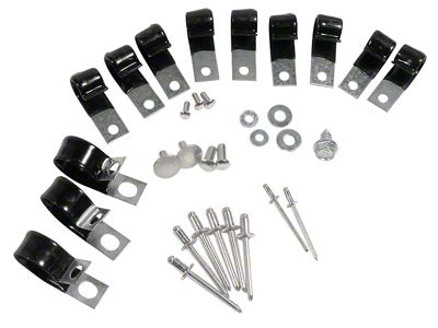 1963-1967 Corvette Firewall Wiring J-Clip Set. without Air Conditioning